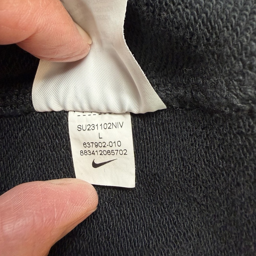 Nike Black Crewneck Sweatshirt With Embroidered Logo Mens Size Large 100% Cotton - Picture 8 of 8